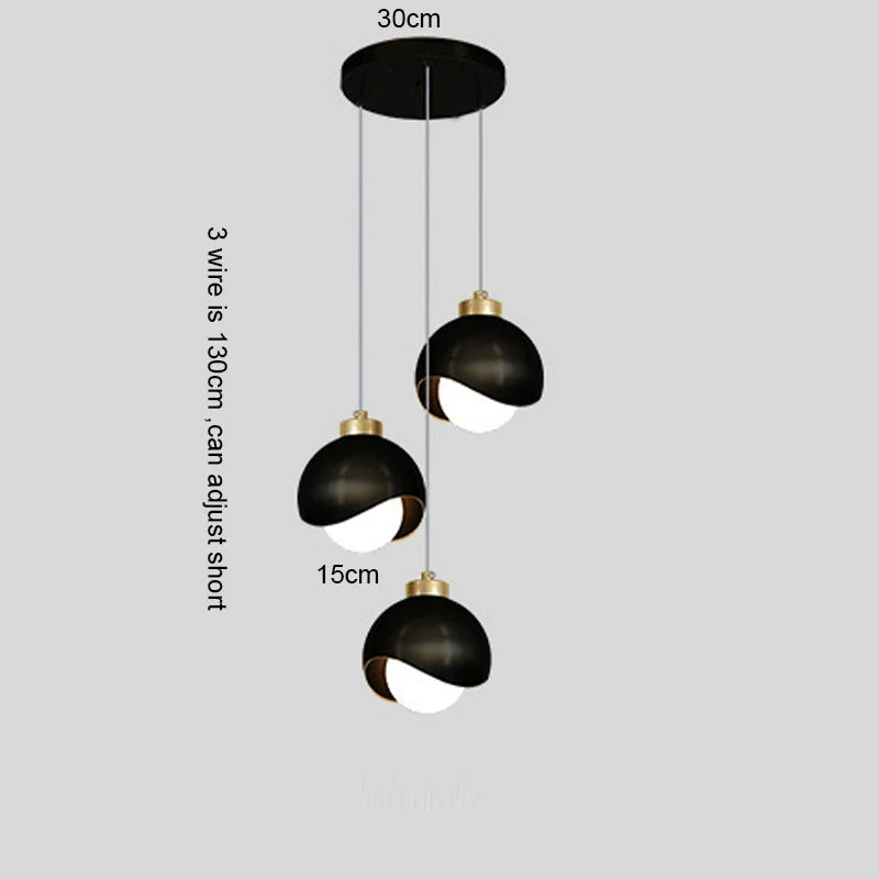 Bedroom Bedside Hanging Pendant Lamp Glass Ball LED Chandelier Lighting Ceiling Modern Interior Home Decor Lights Dining Kitchen