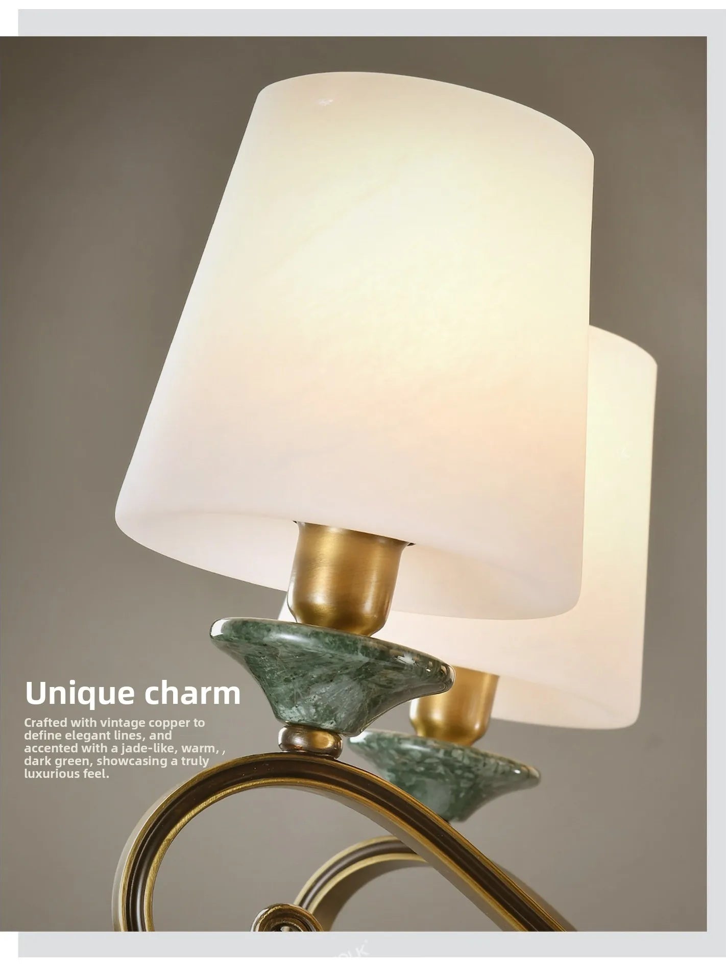 American Simple Country Living Room Bedroom Lighting Simple Pastoral Villa Hall Dining Room Light Marble All Copper Chandelier