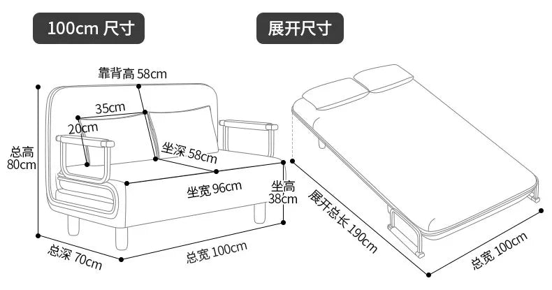Portable Bedroom Folding Bed Single Pliable Office Sofa Folding Bed Guest Adults Cama Plegable Para Dormir Furniture Home