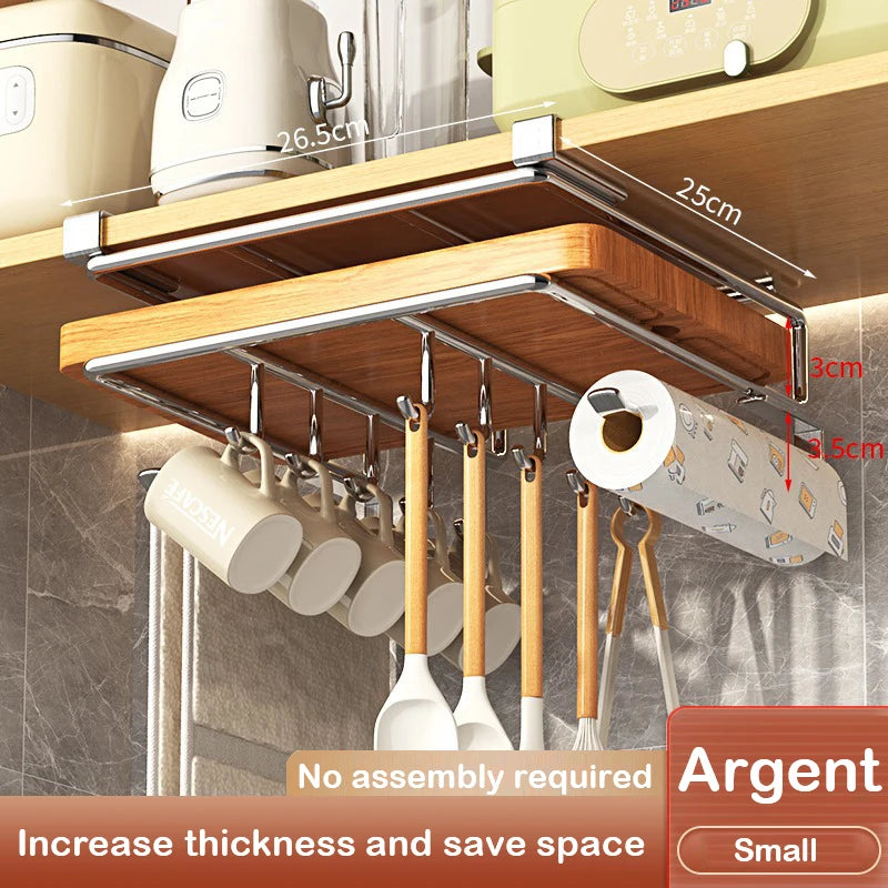 Kitchen Under Cabinet Basket Storage Shelf Cutting Board Rack Kitchen Closet Rack Under Desk Cabinet Office Bathroom Organizers