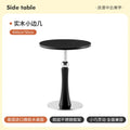 Living Room Sofa Solid Wood Edge Few Designer Light Side Table Luxury Stainless Steel Base Simple Round Small Coffee End Tables