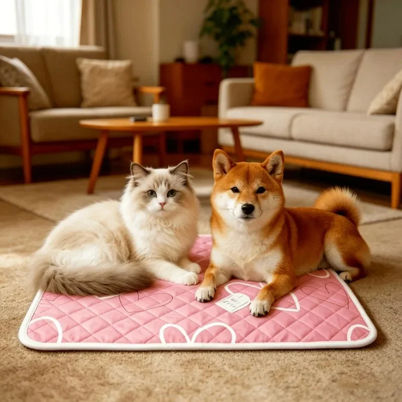 Summer Pet Cooling Mat Cool Pad for Dogs Cats Sweat Absorbing Non-heat Design Suitable for Small to Extra Large Pets