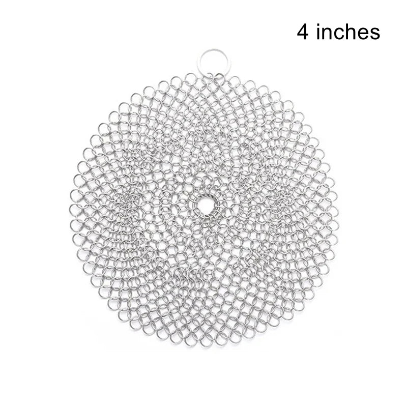 Kitchen Cleaning Ring Stainless Steel Cleaner Chainmail Scrubber Accessories Reusable Washing Net Cleaning Tool for Home