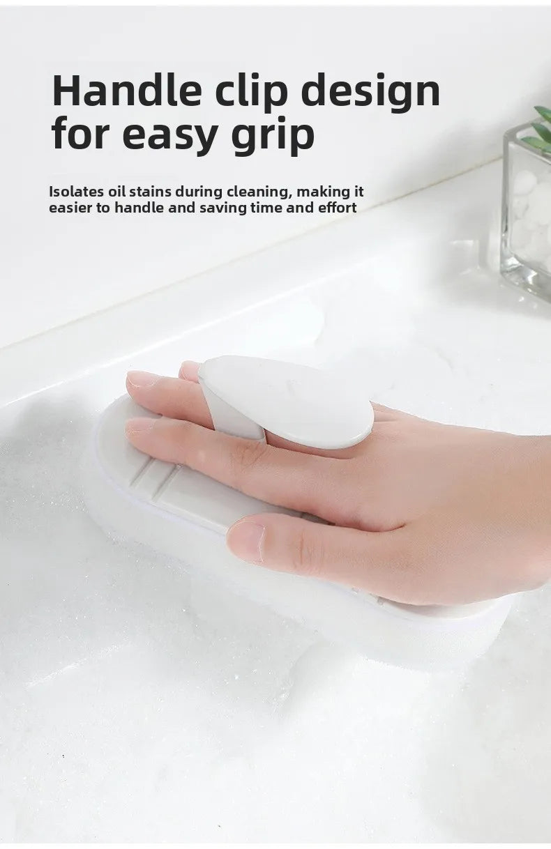 Bathroom Handheld Tub Brush Tile Scrubber Flexible Cleaning Sponge for Home Kitchen Countertop