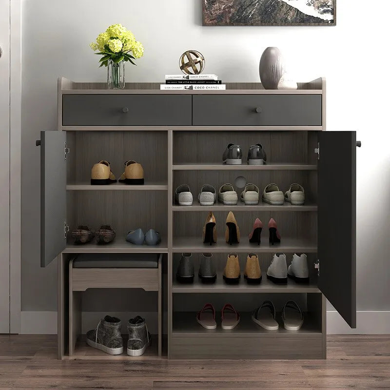 Living Room Organizer Bedroom Wooden Cabinet Ladies Boutique Shelves Shoes Rack Shelf Home With Storage