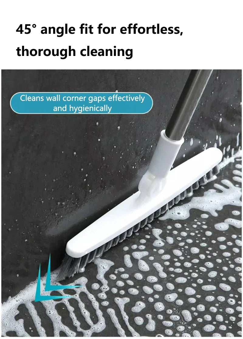 1pc Bathroom Floor Brush For Hotel, Hard Bristle Scrub Brush, Long Handle Bathroom Tub And Tile Cleaning Brush, Without Dead End