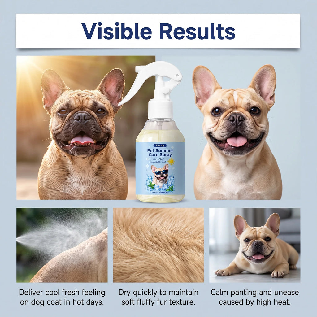 Pet Summer Cooling Spray Gentle Instant Heat Relief Refreshing Mist Waterless Portable Outdoor Quick Cooling Pet Care Supplies