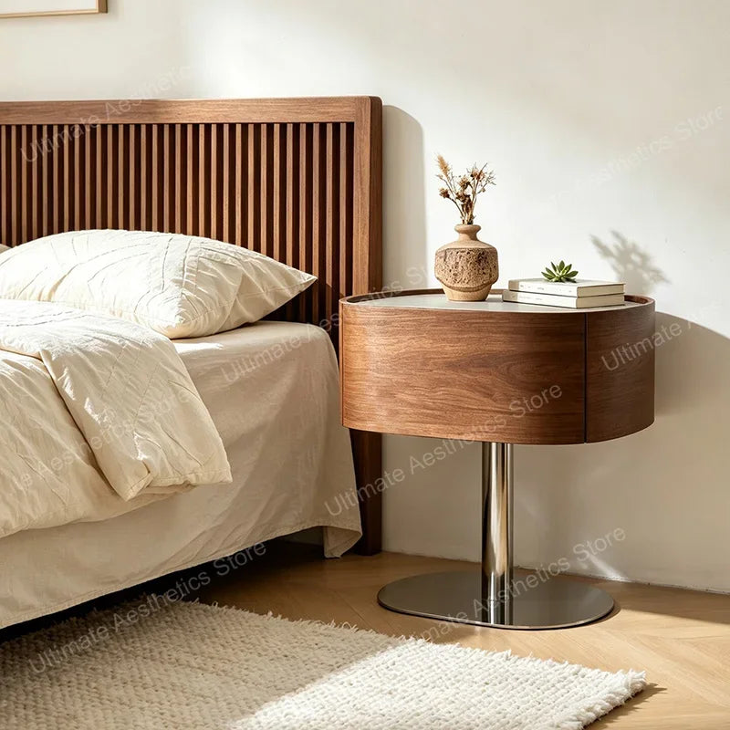 Space Saving Bedside Table Elegant Luxury Glamour Unique Side Table Storage Drawers Trendy Table De Chevet Bedroom Furniture