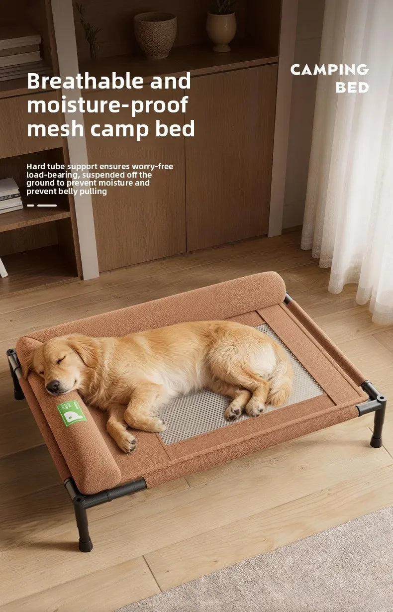 Elevated Cooling Dog Bed Pet Travel Cot with Soft Edged Pillow Breathable Hammock Bed Small for Dogs Indoor Outdoor