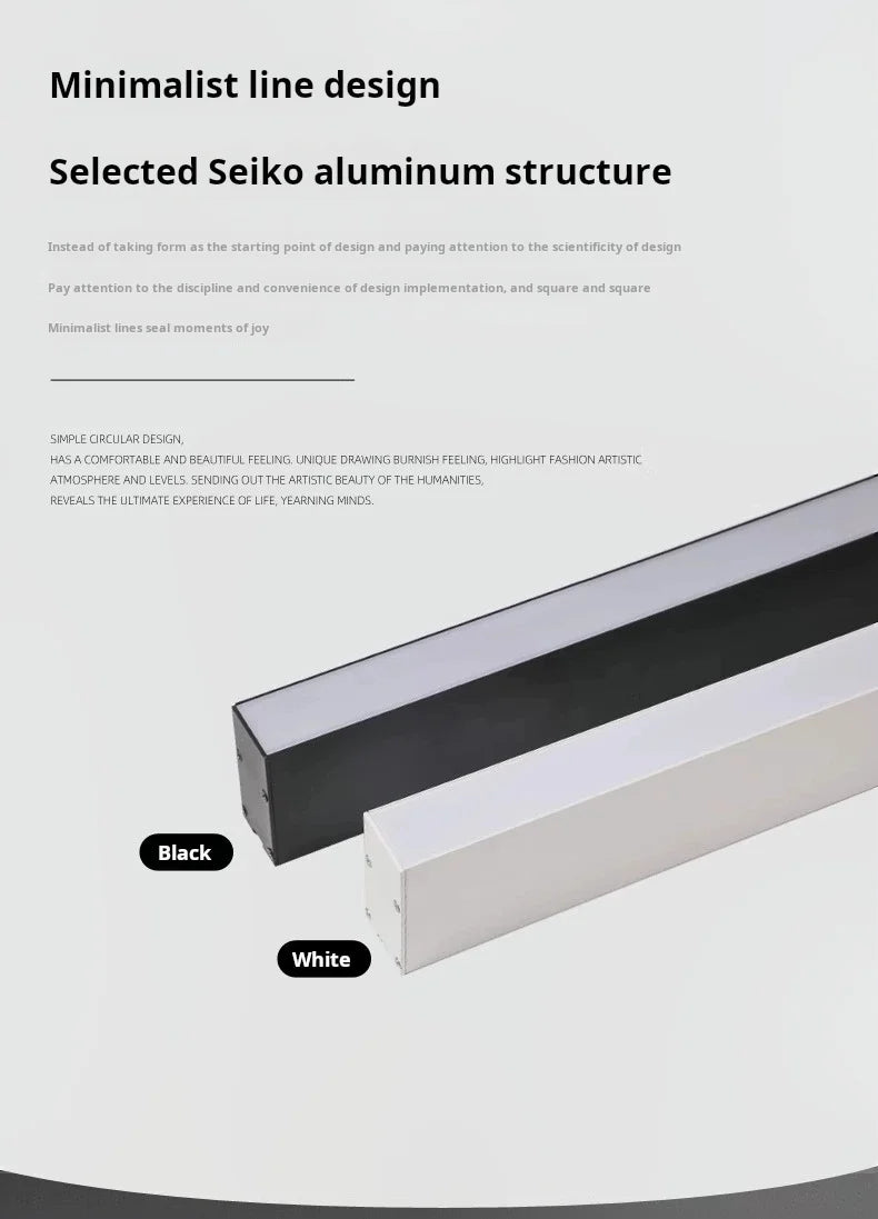 Minimalist Living Room, Bedroom, Balcony, No Main Light, Background Wall Lighting, Long Strip Exposed Linear LED Ceiling Light