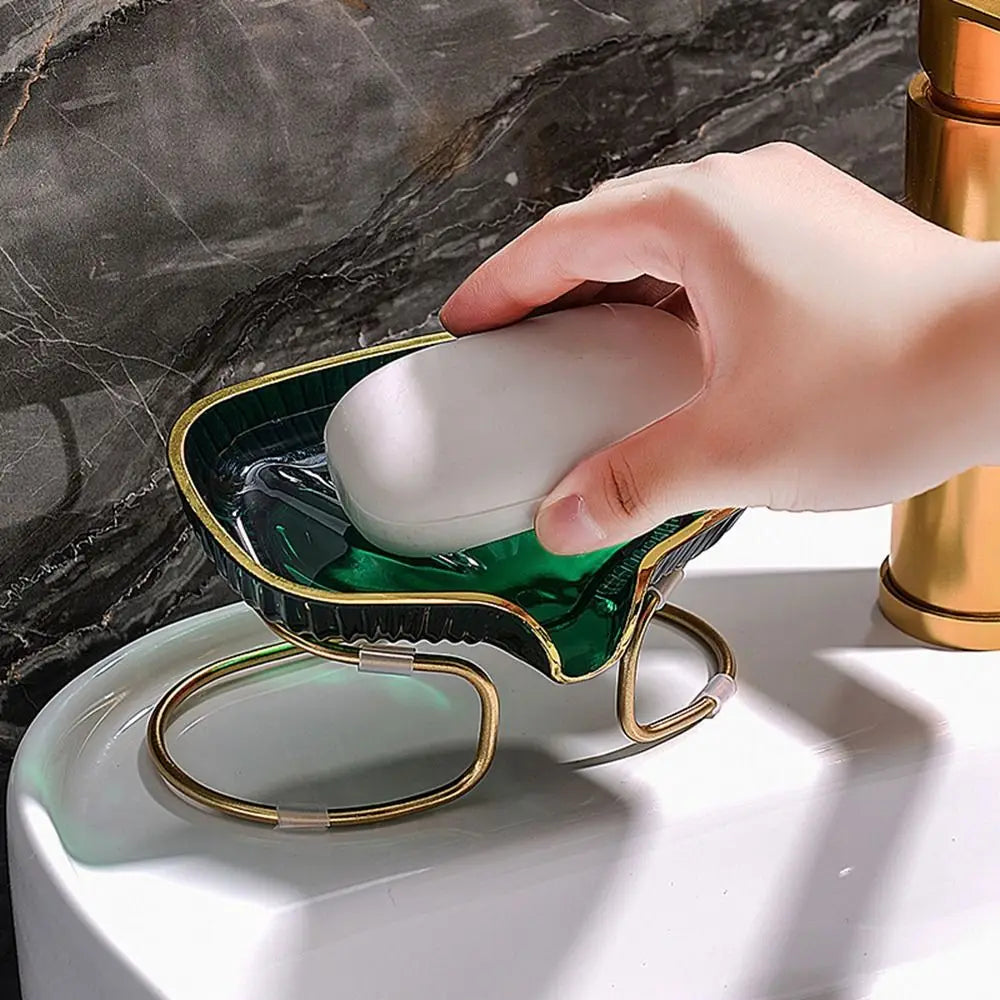 Bathroom Soap Dish Light Luxury Toilet Shower Soap Holder with Drain Water Soap Storage Case Tray Container Bathroom Gadgets