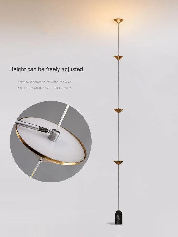 Modern Living Room Hallway Wall Floor Lamp Cone Desigh Art Decorative Iron Hanging Cable Floor Lamp for Bedroom Indoor
