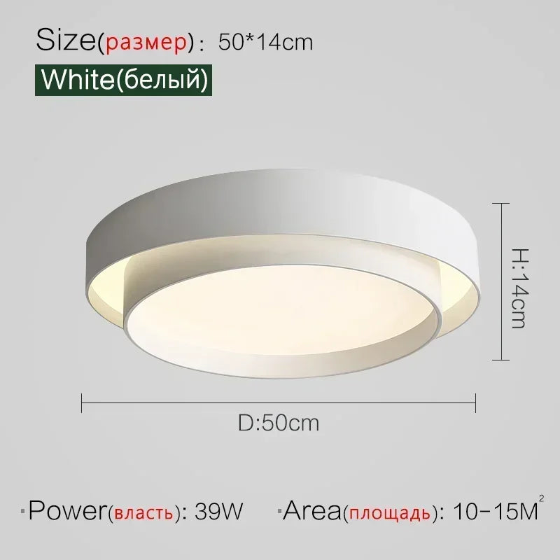 Bedroom Living Room Lamp Led Ceiling Light Minimalist Modern White Black Grey Indoor Lighting Fixture Home Hotel Luminarie