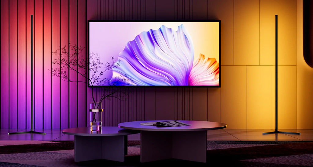 Smart Led Living Room Floor Lamp Rgb Corner Floor Lamp Music Synchronization Application Program Control Suit for Living Room
