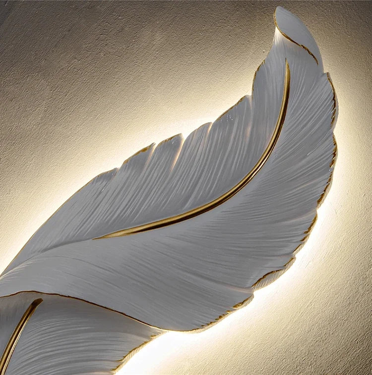 Modern Living Room Corridor Lighting Wall Lamp Nordic Home Decor Bedroom Bedside Lamps Light Luxury Creative LED Feather Lamp