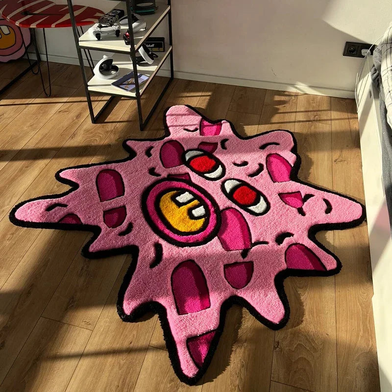 Simple Study Room Cloakroom Plush Non-slip Rugs Irregular Pink Bedroom Bedside Soft Carpet Creative Living Room Decoration Rug