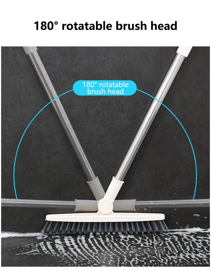 1pc Bathroom Floor Brush For Hotel, Hard Bristle Scrub Brush, Long Handle Bathroom Tub And Tile Cleaning Brush, Without Dead End