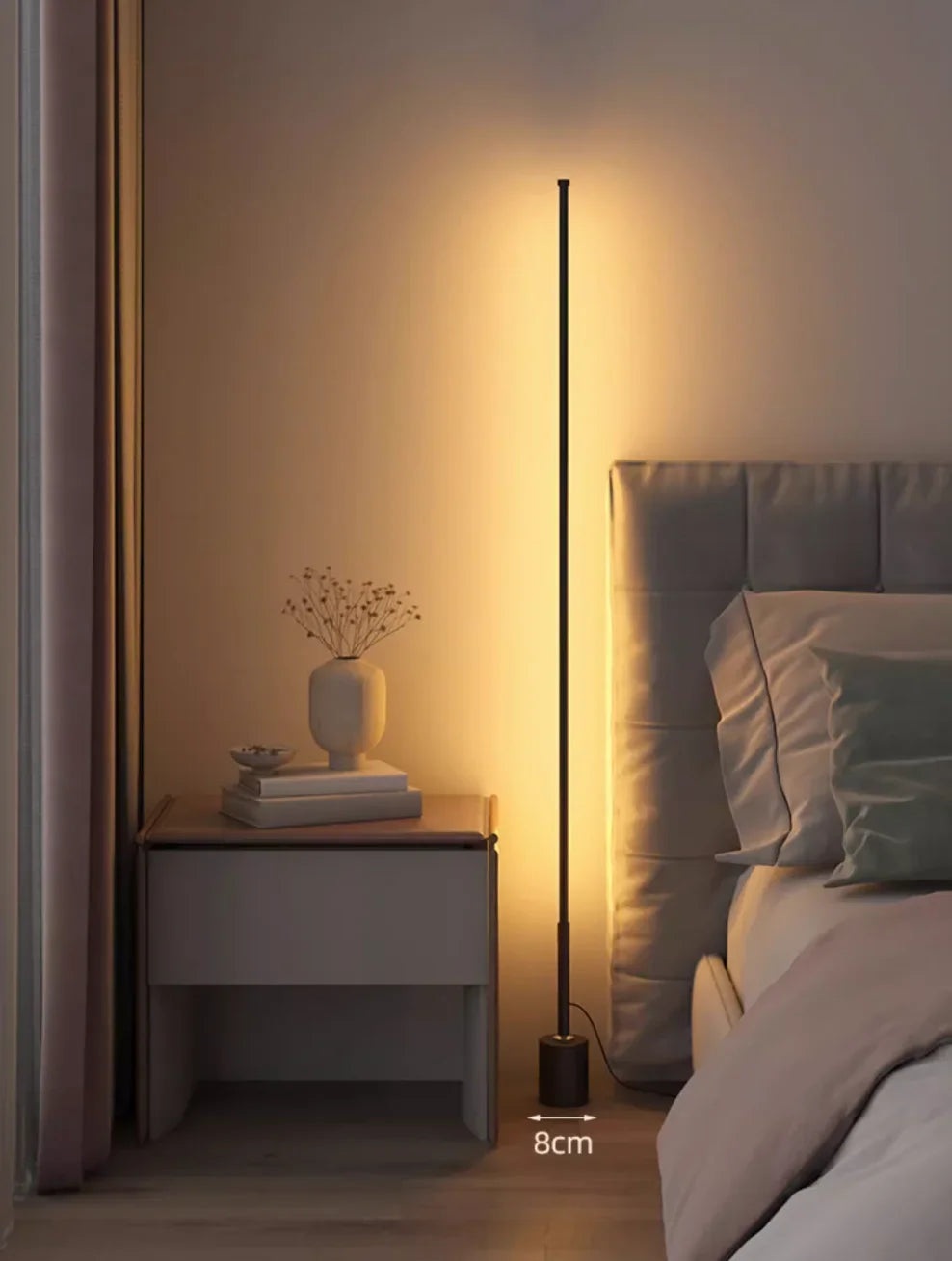 Living Room Dimmable Corner Floor Lamp Remote 100cm Stand Smart LED Mood Light for Bedroom Nordic Home Decor Interior Lighting