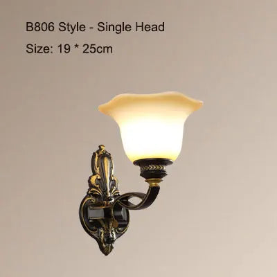 American Living Room Wall Light Luxury Bedroom Bedside Lamp Nordic Creative Living Room Background Wall Room Aisle Glass Light