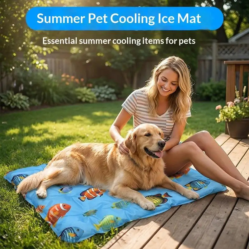Cooling Ice Mat For Pets Non Toxic Summer Dog Cat Self Cooling Gel Pad Bed Crate Sofa Floor