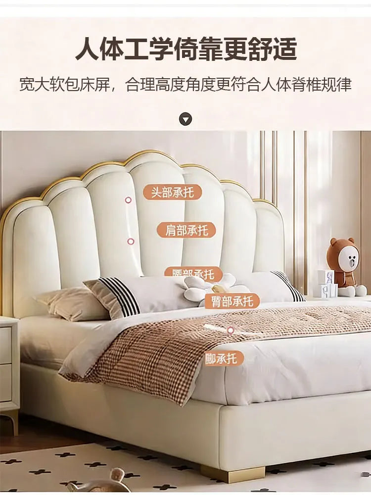 Modern Wooden Bed Bedroom Princess Design Sleeping Floor Mobile Girls Luxury Bed Children Letto Matrimoniale Hotel Furniture