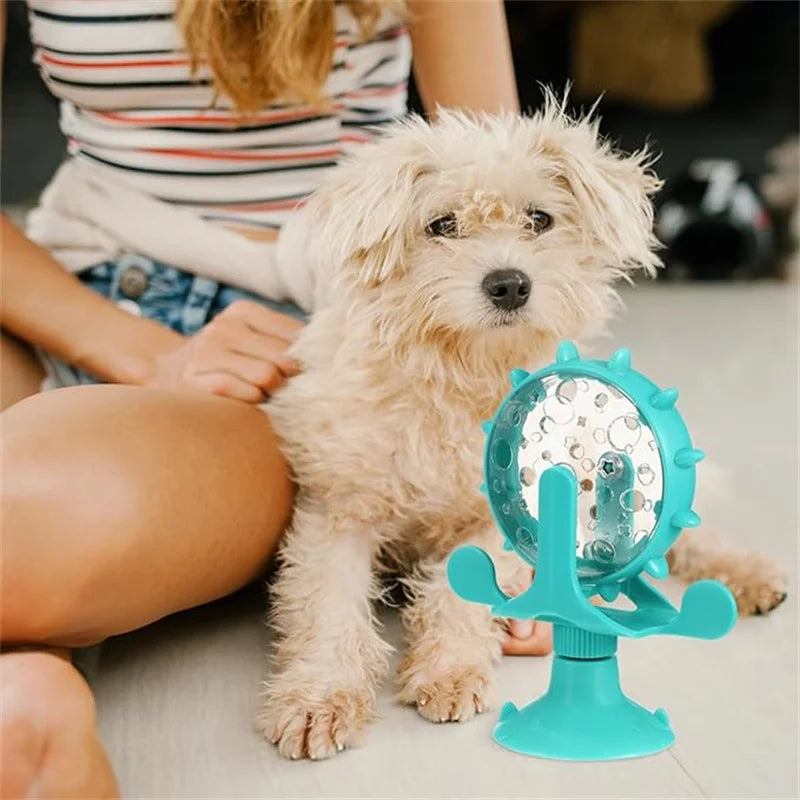 Cat Dog Treat Dispenser Toy - Cat Interactive Feeder Pet Food Toys Feeder 360° Degree Rotating Food Leakage Device Rotate