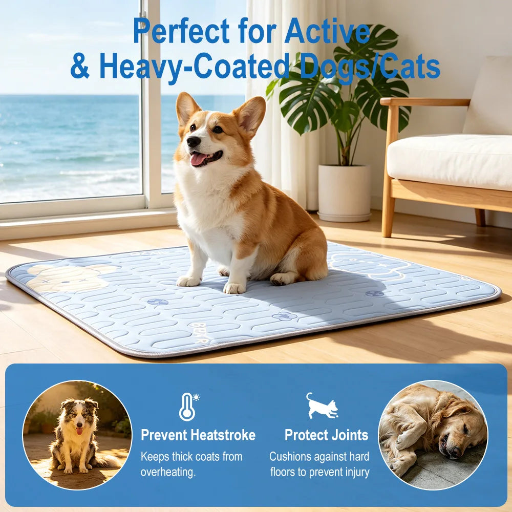 Dog Cooling Mat Summer Pet Cold Bed 3 Sizes For Small Big Dogs Pet Cat Portable Cooling Durable Blanket Sofa Cat Ice Pad Blanket