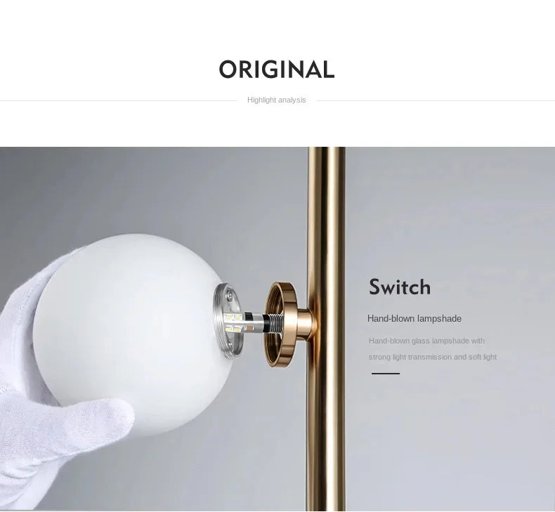 Living room Floor Lamp Magic Beans Glass Round Ball Bedside Standing Light H165cm 9 Heads Lighting Fixture for Home Indoor Decor