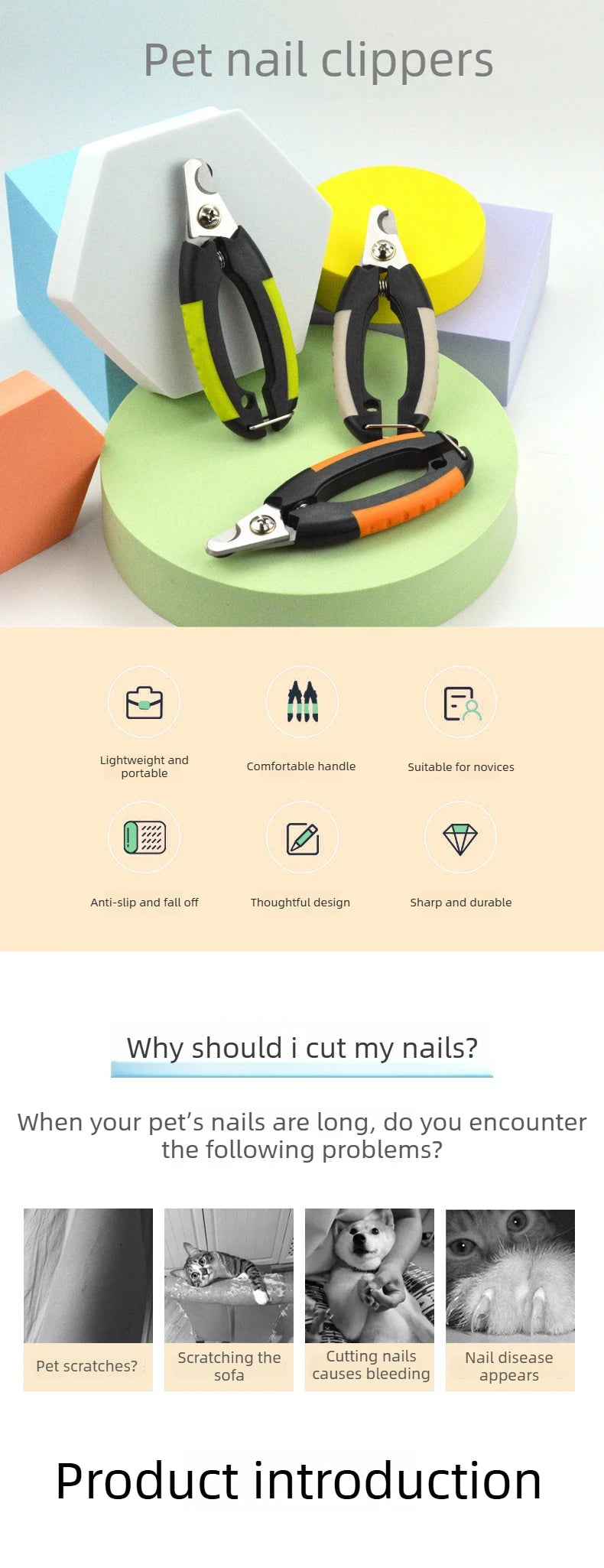 Dog nail clippers for dogs only large and small size alloy nail clippers hot-selling new arrivals new style Pet cleaning tools