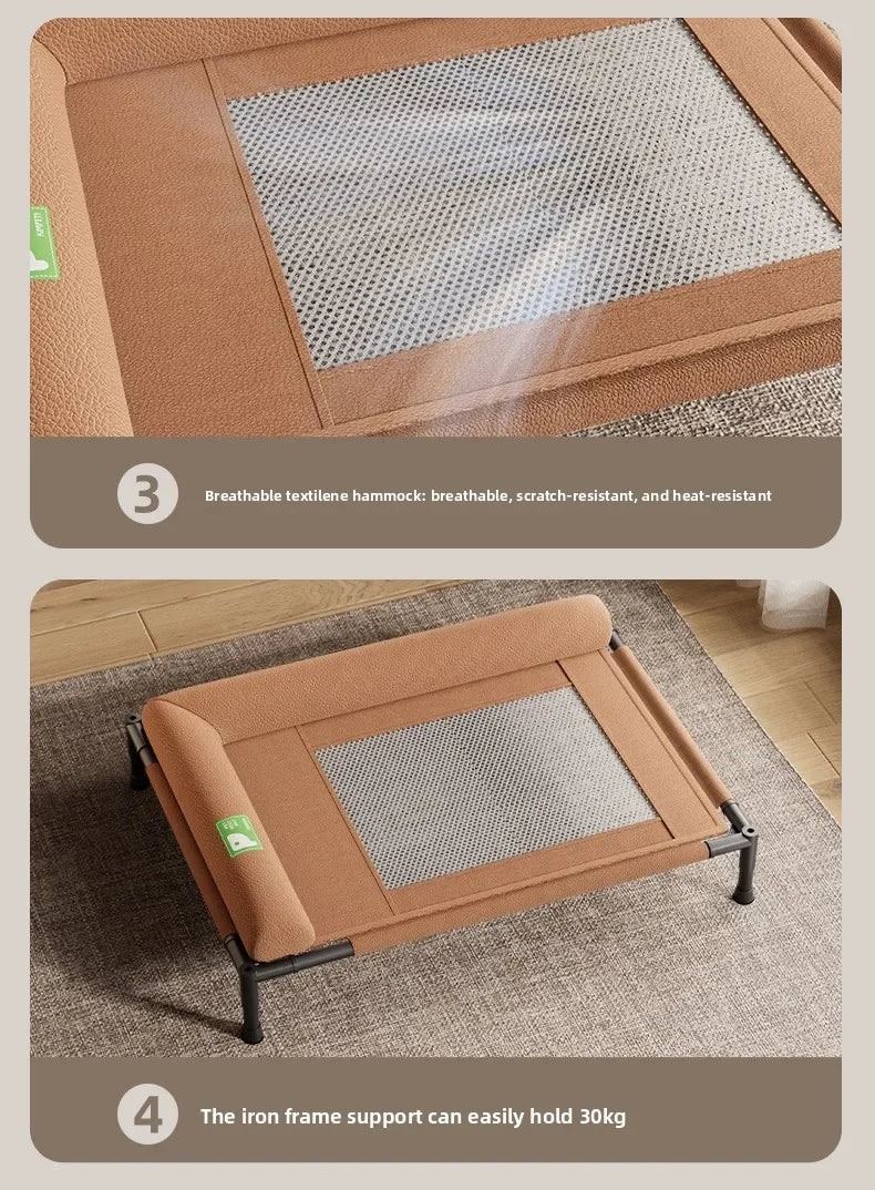 Elevated Cooling Dog Bed Pet Travel Cot with Soft Edged Pillow Breathable Hammock Bed Small for Dogs Indoor Outdoor