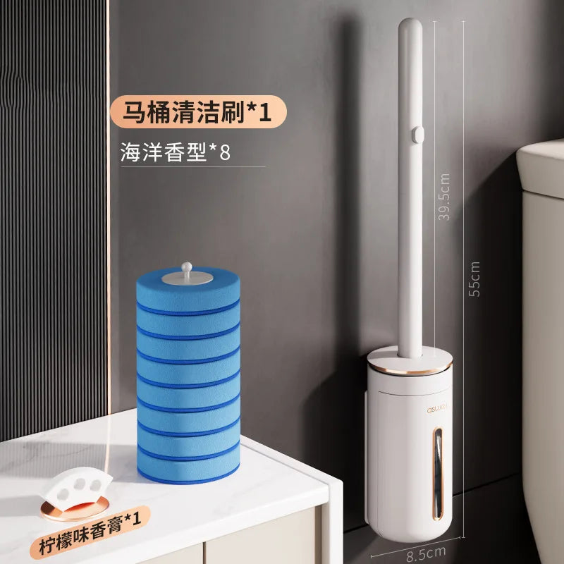 Disposable Toilet Brush Household Bathroom Wall Mounted No Dead Corners Cleaning Specialized Descaling Tool Scrubber Bowl White