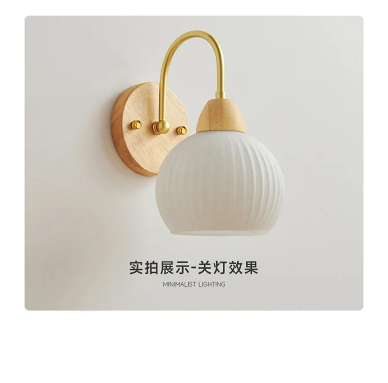 Bedroom Headboard Nordic Log Cream Wind Living Room Background Wall HomestaySuperior Sense Children's Room Wall Lamp