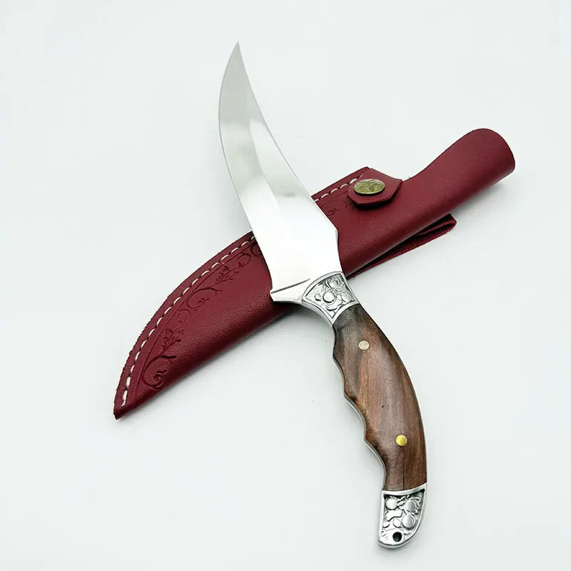 Kitchen Knives with Sheaths, Fixed Blades, Wooden Handles, Multi-Functional Kitchen Knives, Knives for Meat Processing