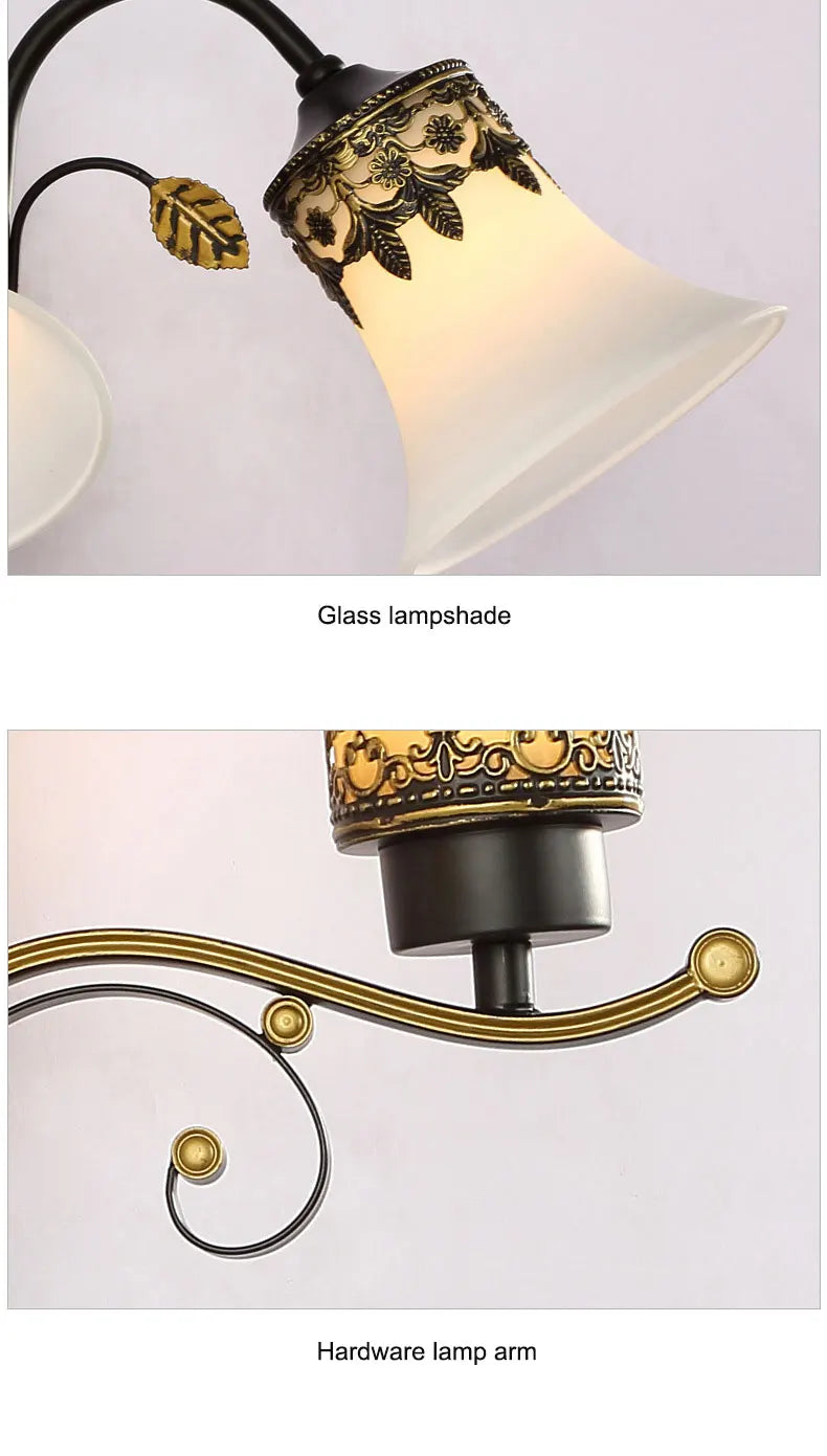American Living Room Wall Light Luxury Bedroom Bedside Lamp Nordic Creative Living Room Background Wall Room Aisle Glass Light