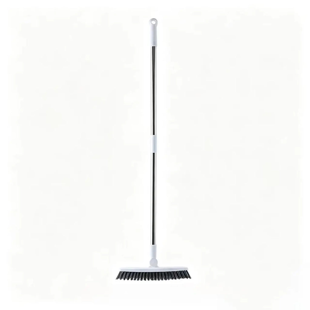 1pc Bathroom Floor Brush For Hotel, Hard Bristle Scrub Brush, Long Handle Bathroom Tub And Tile Cleaning Brush, Without Dead End