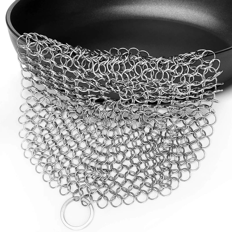 Kitchen Cleaning Ring Stainless Steel Cleaner Chainmail Scrubber Accessories Reusable Washing Net Cleaning Tool for Home