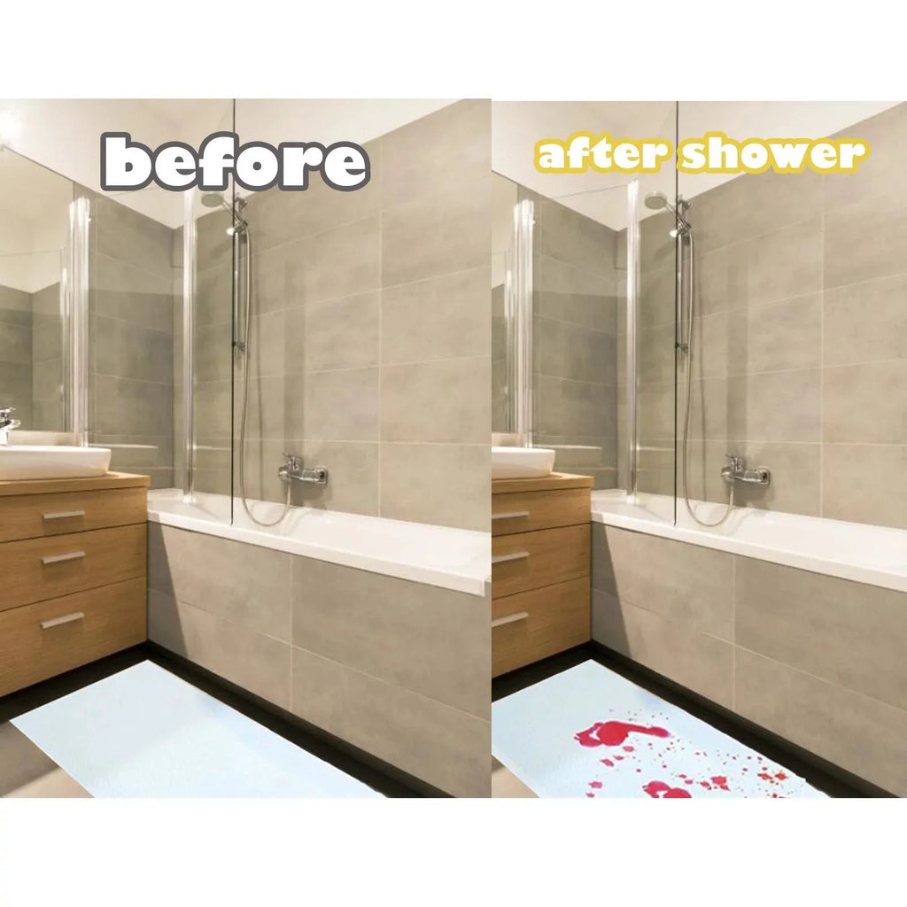 Bath Mat Color Changing Sheet Turns Red When Shower Bathroom Novelty Gift Halloween Atmosphere Decoration Bath Mat