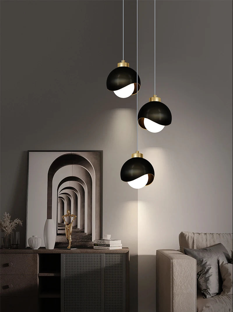 Bedroom Bedside Hanging Pendant Lamp Glass Ball LED Chandelier Lighting Ceiling Modern Interior Home Decor Lights Dining Kitchen