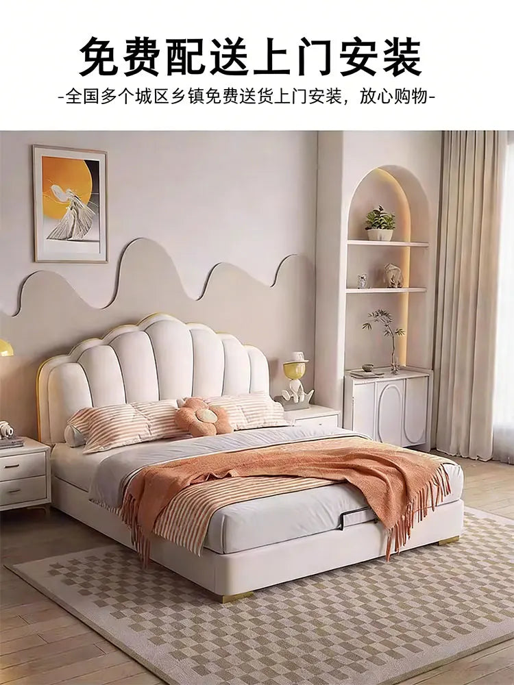 Modern Wooden Bed Bedroom Princess Design Sleeping Floor Mobile Girls Luxury Bed Children Letto Matrimoniale Hotel Furniture