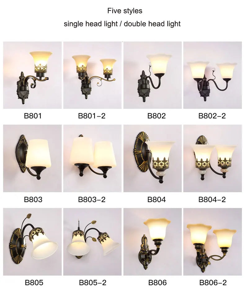 American Living Room Wall Light Luxury Bedroom Bedside Lamp Nordic Creative Living Room Background Wall Room Aisle Glass Light