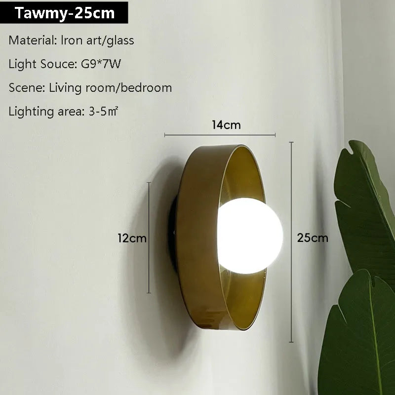 Wall Lamp Minimalist Room Decoration Ceiling Lights For Bedroom Living Room Study Indoor Home Round Glass Illumination Luminaire