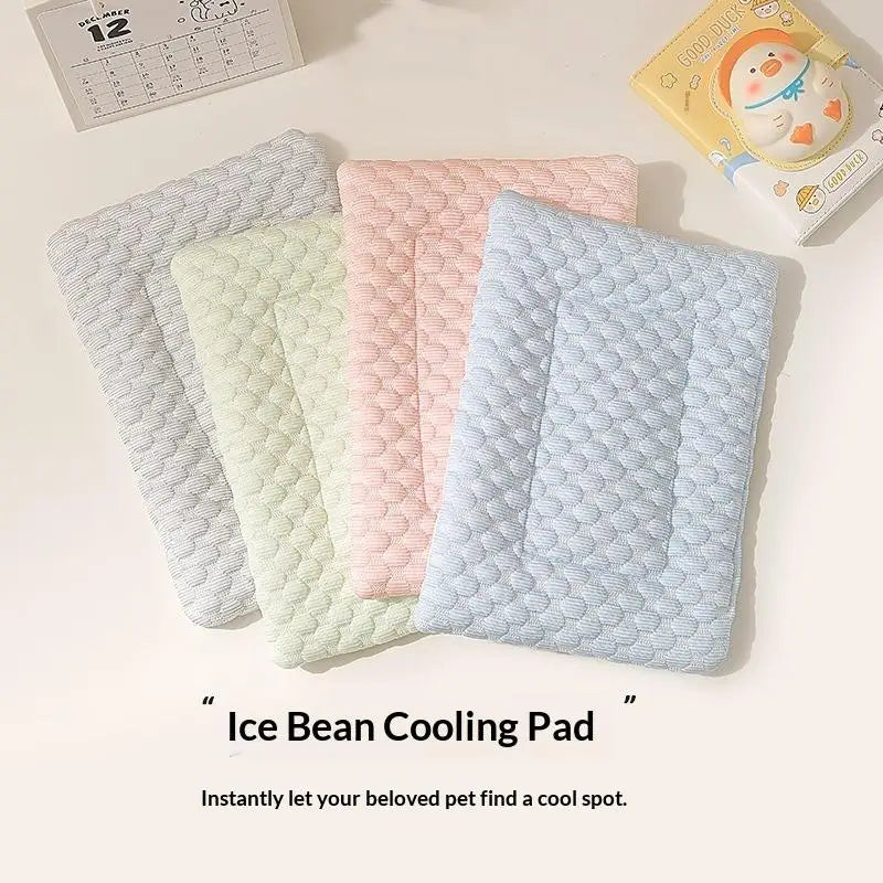✔Pet Ice Pad Cool Feeling Mat Breathable Non Slip Summer Dogs Cats Hamsters Small Pets Cool Down Heat Relief Sleeping Nest