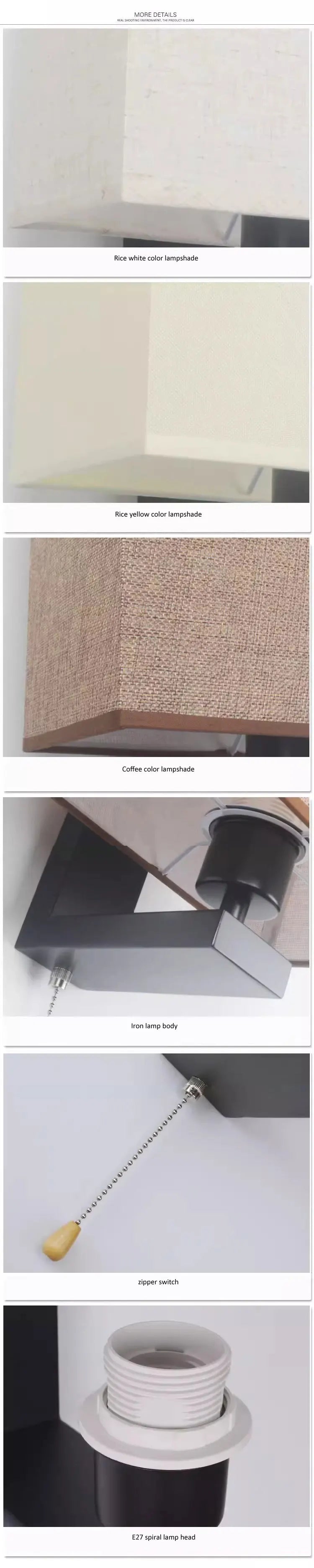 Bedroom Wall Lamp Fabric New Chinese Bedside Lamp Modern Simple Corridor Hotel Room With Cable Switch Light European Wall Sconce