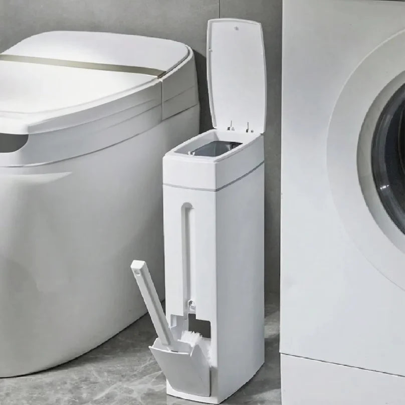 Bathroom Trash Can Bathroom Trash Can Toilet Brush Combo Save Space Small Trash Can Lid Bathroom Accessories Narrow Garbage Can