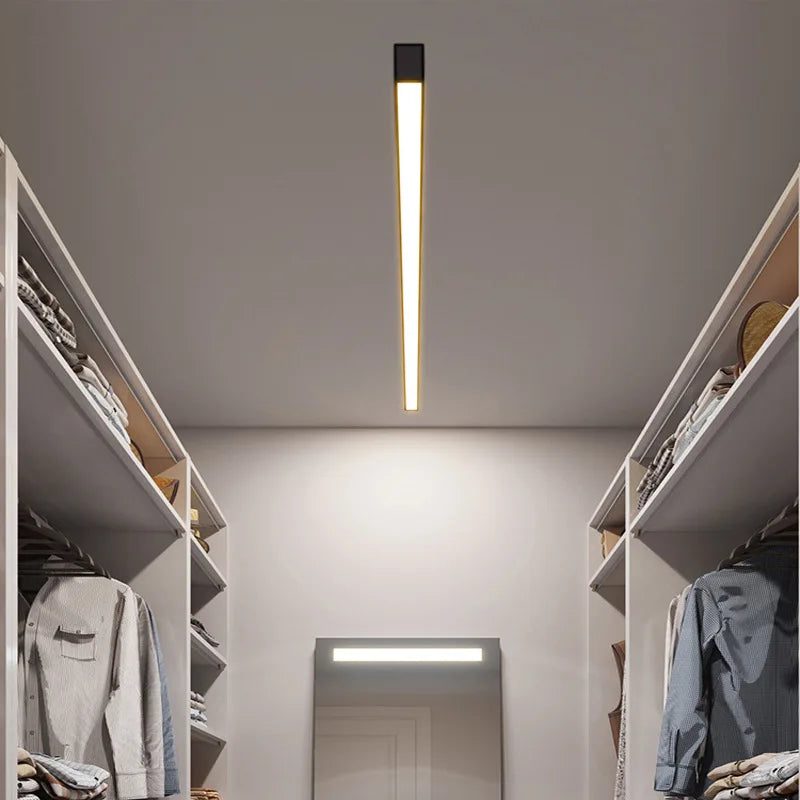 Minimalist Living Room, Bedroom, Balcony, No Main Light, Background Wall Lighting, Long Strip Exposed Linear LED Ceiling Light