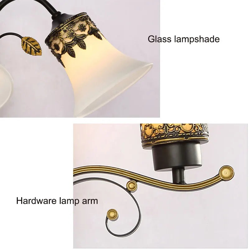 American Living Room Wall Light Luxury Bedroom Bedside Lamp Nordic Creative Living Room Background Wall Room Aisle Glass Light