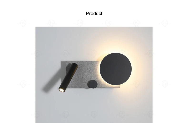 Bedroom bedside wall lamp with switch and spotlight, simple and modern Nordic creative personality, adjustable LED pendant light