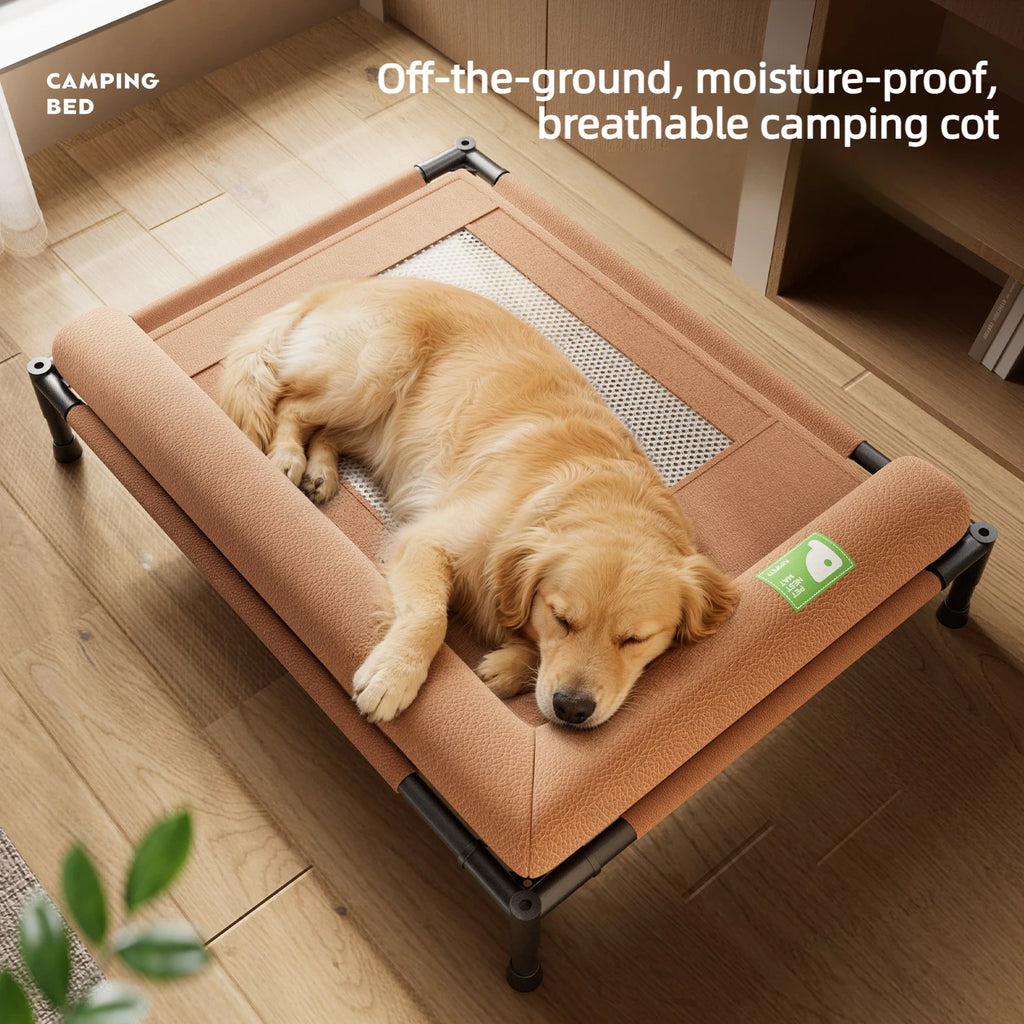 Elevated Cooling Dog Bed Pet Travel Cot with Soft Edged Pillow Breathable Hammock Bed Small for Dogs Indoor Outdoor