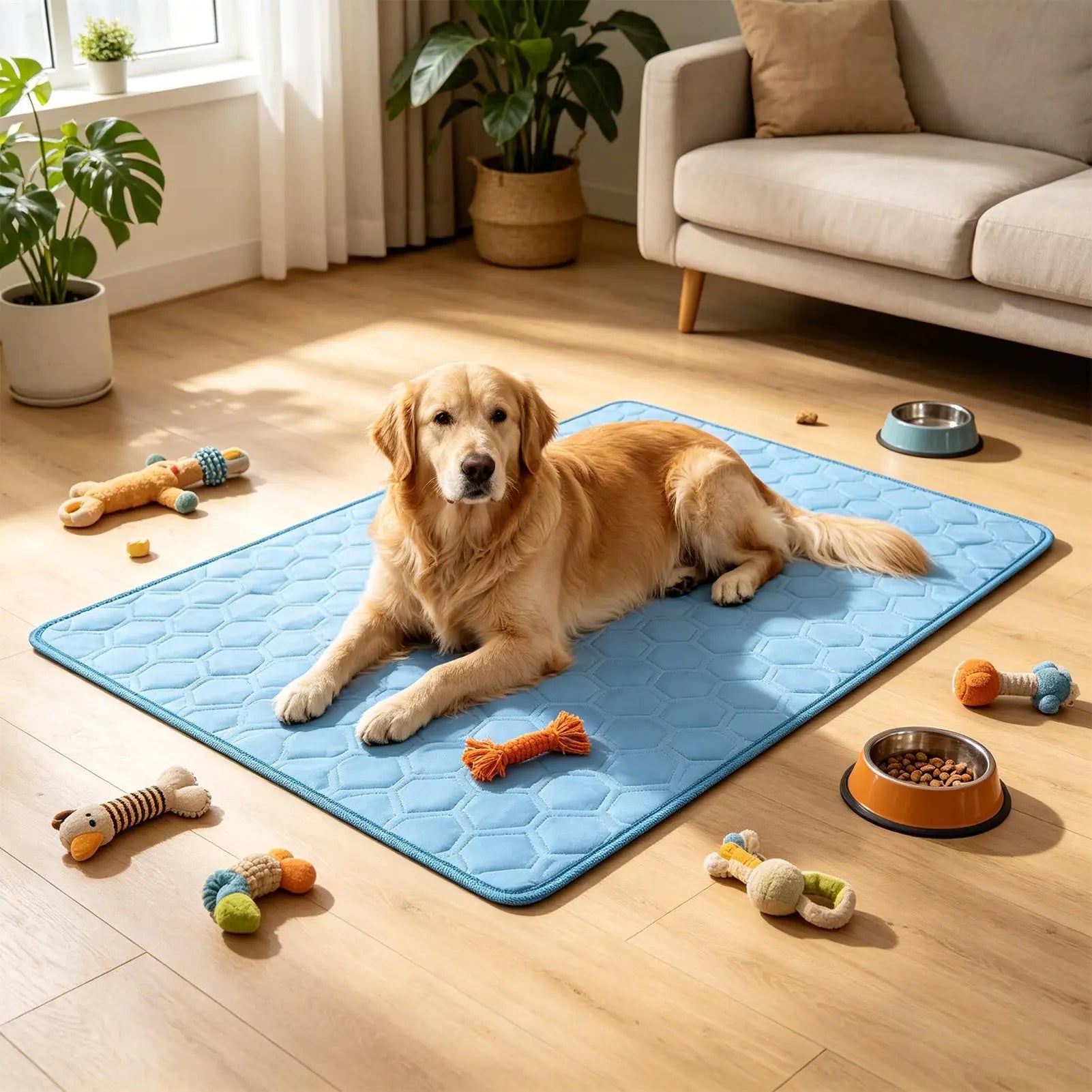 Dog Cooling Mat Hot Summer Non-Slip Cushion Pet Cats Bed Cooling Mat for Small Medium Large Breeds Animals Resting Camping