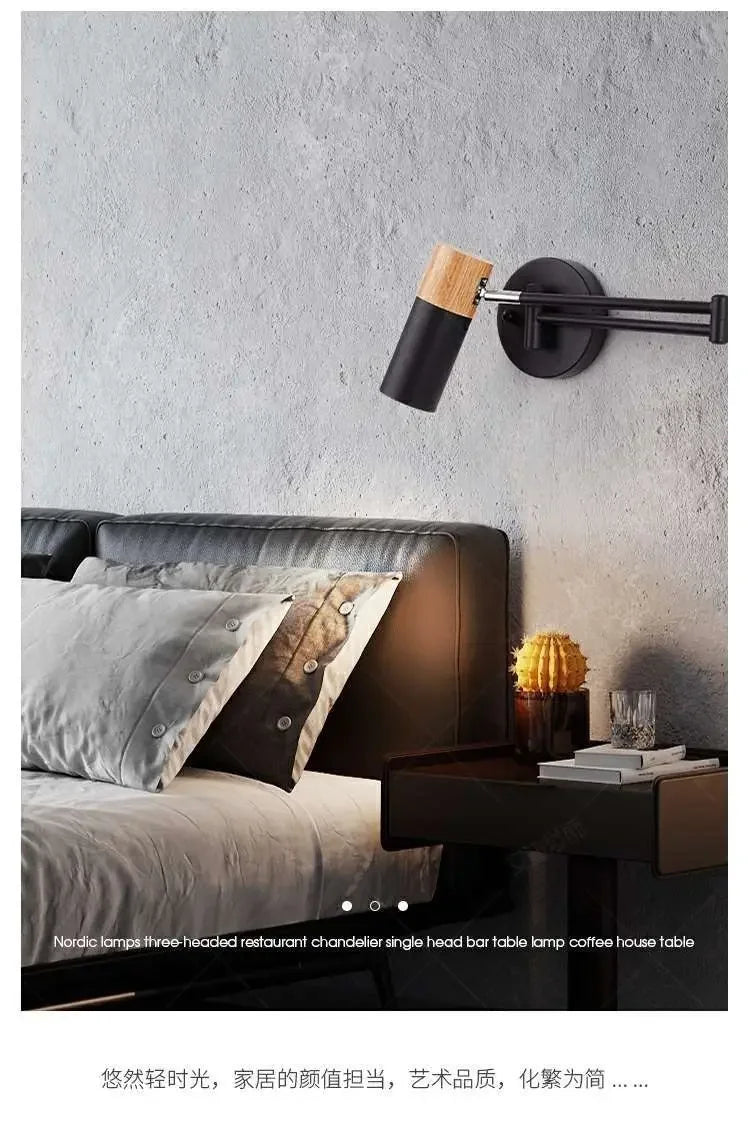 Modern Living Room Rocking Arm Wall Lamp Bedlamps for Bedroom Hotel Creative Telescopic Foldable Reading Wall Lamps